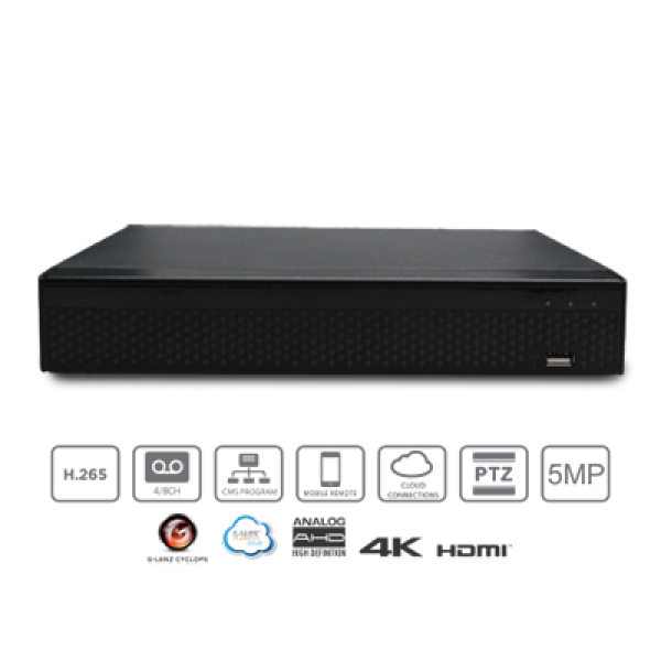 GFDS-87504 4CH DVR 5MP HYBRID 5-IN-1 UP TO 16CH NVR (ANDROID FREEIP)